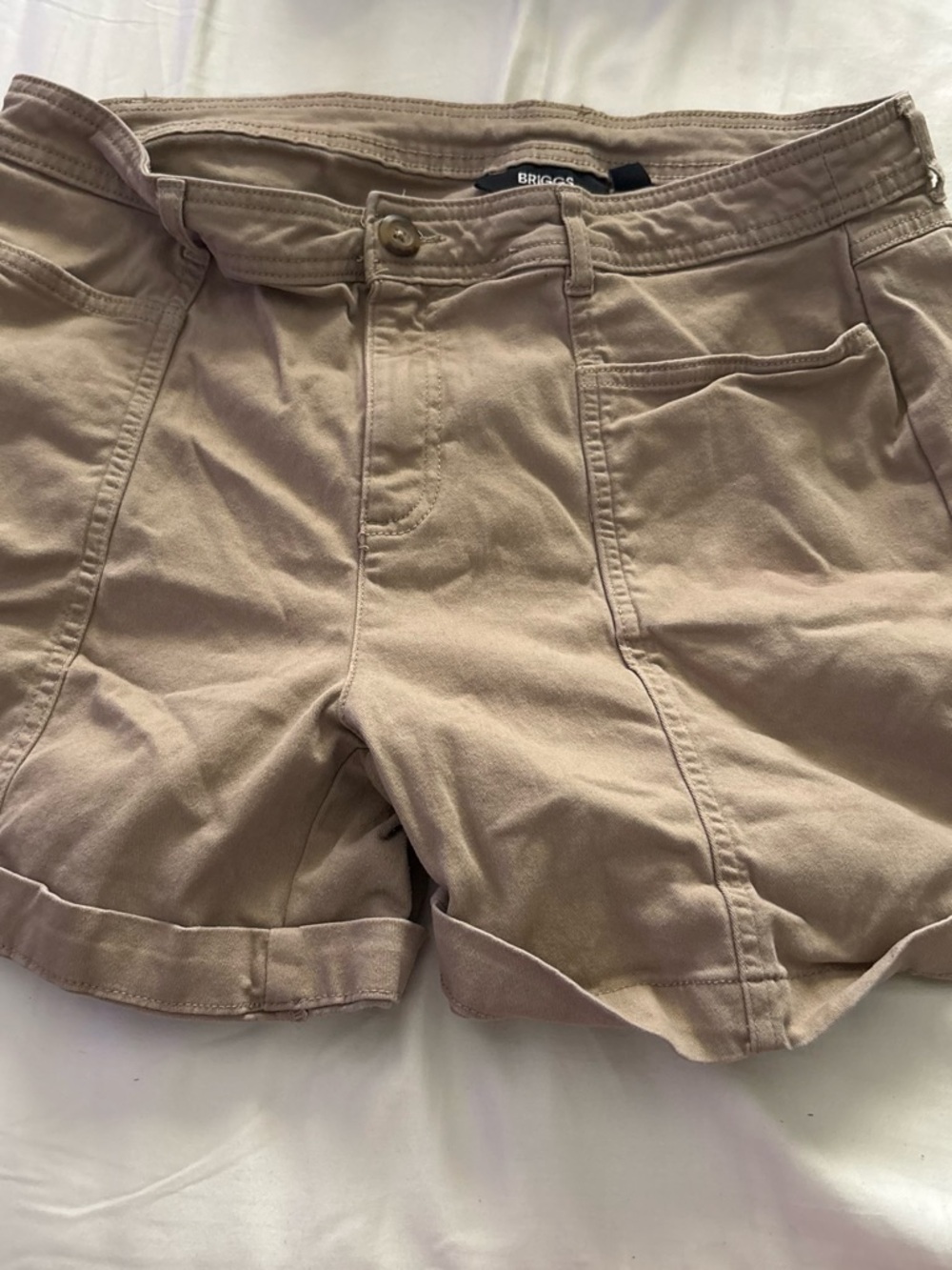 Briggs New York Light Beige Men's Flat Front Shorts